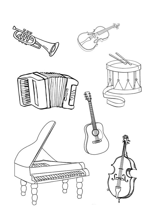printable pictures  musical instruments printable templates