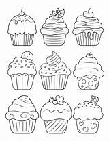 Cupcake Coloring Pages Printable sketch template