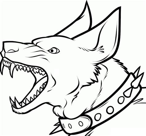 scary dog  sharp teeth coloring page  printable coloring