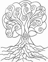 Tree Coloring Life Pages Spiral Drawing Adult Line Hamsa Colouring Printable Color Getdrawings Getcolorings Draw Trees Choose Board Mandala sketch template
