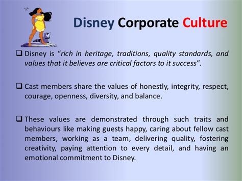 disney corporate values disney defines  corporate culture   actions   leaders