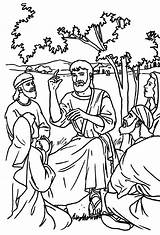 Colorear Testament Navidad Jesús Ensena Enseñando Arbol sketch template