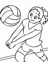 Coloring Sports Pages Kids Sport Printable Children Print Volleyball Kleurplaat Kleurplaten Ball Playing sketch template