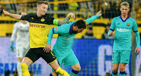 messi   dortmund frustrate barcelona  champions league opener channels television