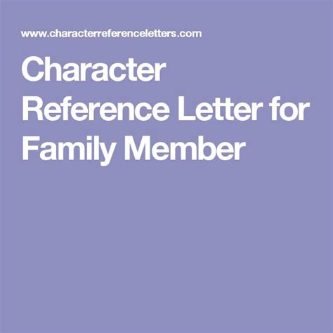family member sample character reference letter   relati