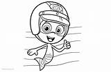Coloring Bubble Guppies Goby Pages Printable Kids sketch template