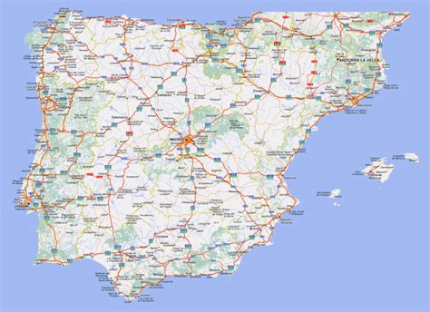 detailed map  spain  cities  towns image search results mapas de carreteras