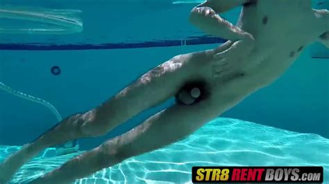 hot pool swimming and cock wanking with slim twink