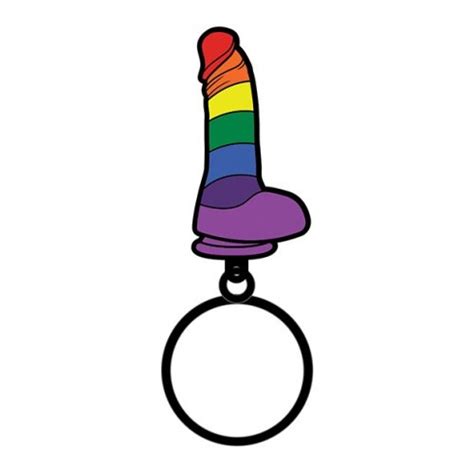Wood Rockets Rainbow Dildo Enamel Keychain Sex Toys And Adult