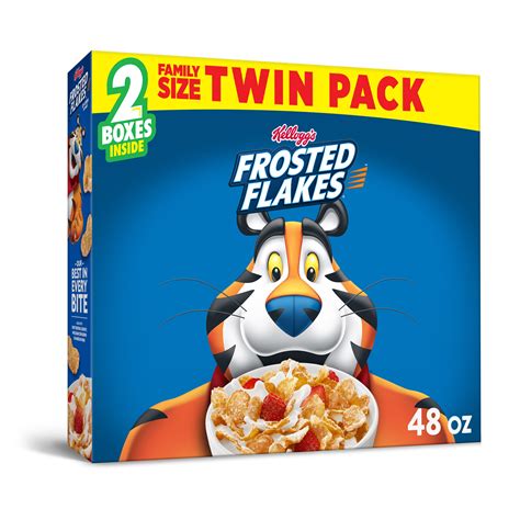 kelloggs frosted flakes breakfast cereal original family size twin