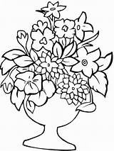 Coloring Pages Vase Flowers Flower Kids Color Print Recommended sketch template