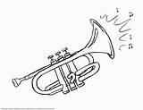 Trumpet Coloring Drawing Pages Instruments Musical Instrument Cartoon Trompete Kids Desenhos Drawings Music Colouring Cornet Trumpets Printable Color Getdrawings Getcolorings sketch template