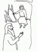 Zacchaeus Coloring Printable Clipart Jesus Library Line Comments sketch template