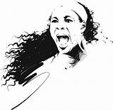 Serena Williams Drawing Redbubble sketch template