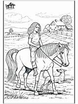 Coloring Horse Riding Pages Horseback sketch template