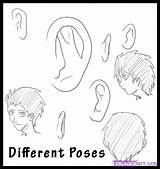 Anime Draw Drawing Step Ears Visit Drawings sketch template