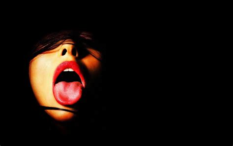 Wallpaper Face Women Open Mouth Red Nose Emotion