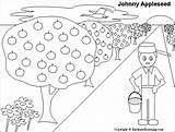 Appleseed Coloring Johnny Getdrawings sketch template