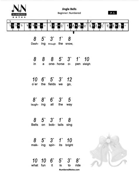 play jingle bells  piano numbered notes