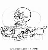 Car Race Cartoon Driving Boy Clipart Lineart Illustration Toonaday Royalty Vector Outline Clip 2021 sketch template