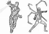 Iron Man Coloring Pages Spider Spiderman Avengers Printable Color Endgame Pdf Captain America sketch template