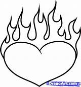 Fire Flames Coloring Heart Draw Easy Drawing Pages Step Drawings Rose Cartoon Hearts Tattoo Tattoos Clip Clipart Beginners Culture Pop sketch template
