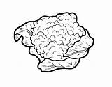 Coliflor Cauliflower Chou Cavolfiore Couve Colorir Coloriage Dibujo Vegetable Broccoli Verduras Acolore Pngegg Coloritou sketch template