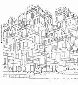 Habitat Safdie Moshe Colorare Coloriage Architettura Montreal Mcdonald Adulti Habitation Coloriages Adultos Adultes Sheets Justcolor Urban Galleria Nggallery Expo67 Difficiles sketch template