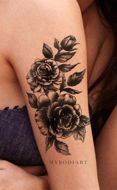Vintage Rose Arm Tattoo Ideas For Women Cool Realistic Black Floral