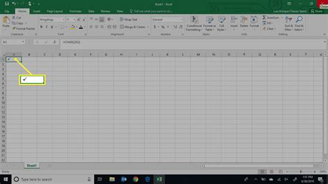 How To Insert A Check Mark In Excel