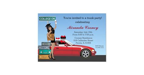college trunk party going away graduation card