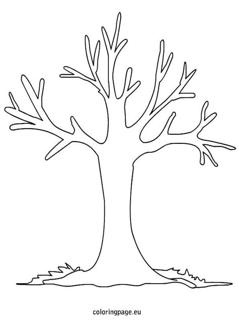 tree outline coloring page fall printable apple copy pages bare tree