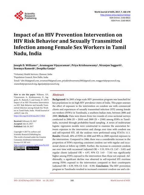pdf impact of an hiv prevention intervention on hiv risk