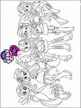 Equestria Girls Coloring Pages Pony Little Book Dazzlings Printable Print Girl Template sketch template