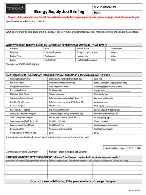 job briefing   form fill   sign printable  template