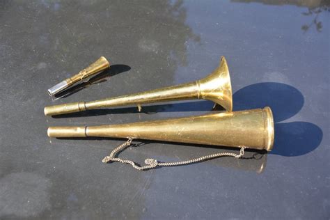 brass ships horns  good working condition  brass catawiki