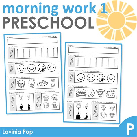 preschool morning work set