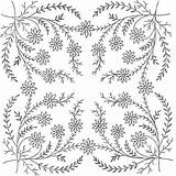 Embroidery Coloring Patterns Pages Printable Adults Flower Adult Hand Pattern Flowers Vintage Designs Floral Work Works Drawing Coupons Collect Quilt sketch template