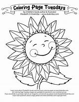 Sunflower Coloring Pages June Summer Tuesday Solstice Dulemba Cliparts Clipart Printable Adults Big Print Library Prairie Little House Weather Sunflowers sketch template