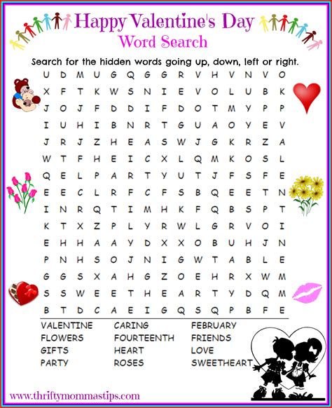 happy valentines day word search printable thrifty mommas tips