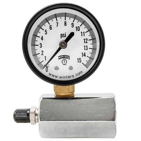 pressure gauge gas testing   valve fits    psi range black steel case  ebay