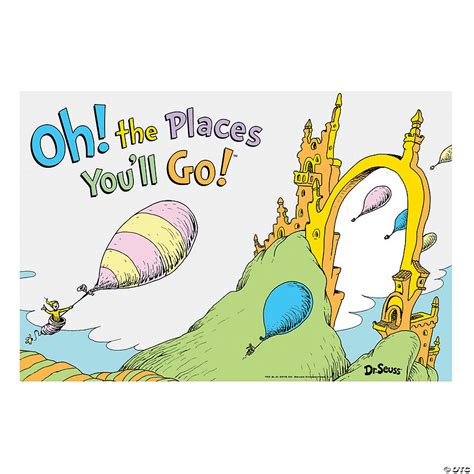 dr seuss™ oh the places you ll go backdrop 3 pc oriental trading