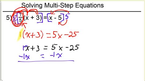 multi step equations variables   sides youtube