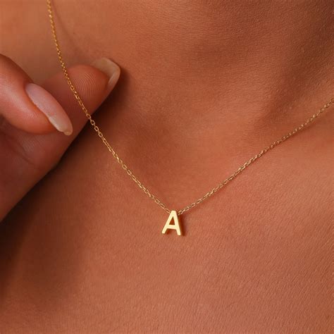 gold initial necklace letter necklace minimalist initial necklace