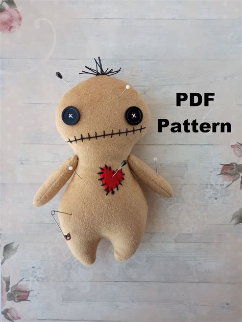 voodoo doll sewing pattern  tutorial creepy cute goth doll etsy