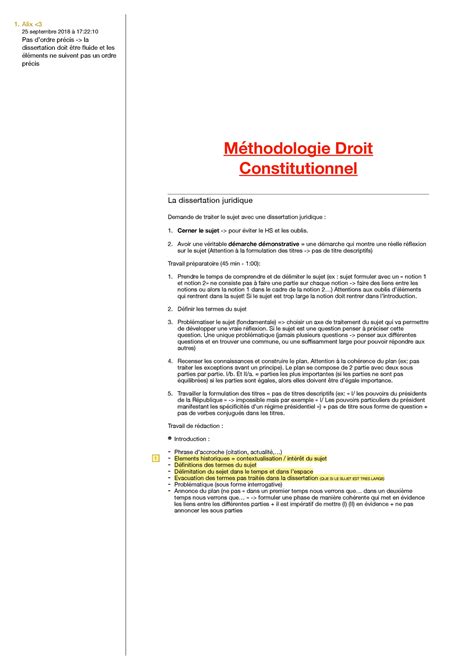 methode dissertation pour le droit constitutionnel methodologie droit constitutionnel la studocu