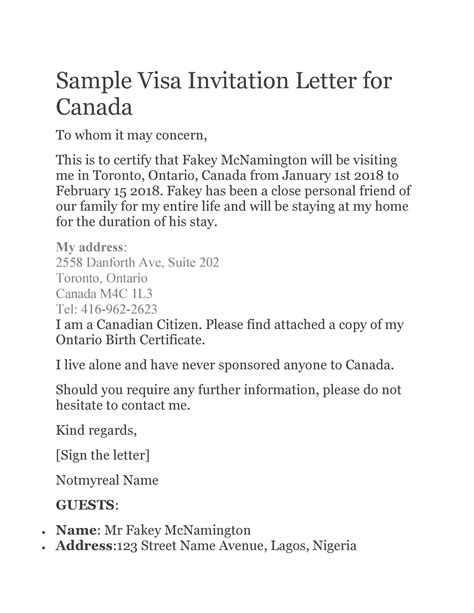 invitation letters  visa general templatelab