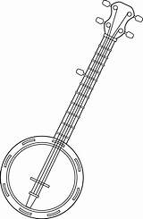 Banjo Clipart Clip Line Instruments String Musical Colorable Coloring Template Library Pages Clipground Sweetclipart sketch template