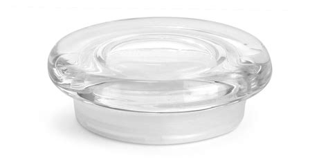 Sks Bottle And Packaging Medium Clear Glass Flat Pressed Jar Lids W