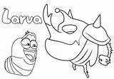 Larva Coloring Pages Kids Cartoon Frog Red Popular sketch template